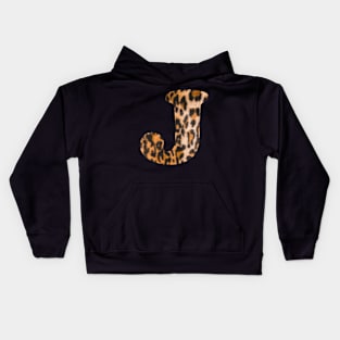 Letter J leopard print Kids Hoodie